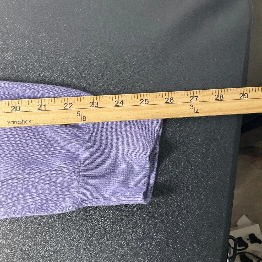 Banana‎ Republic Sweater Mens Large Purple Silk Cashmere V-Neck Luxury Classic